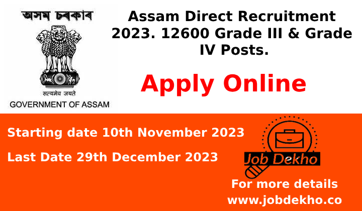 Read more about the article Apply Now for Assam Direct Recruitment 2023 for Grade 3 & 4 Posts!