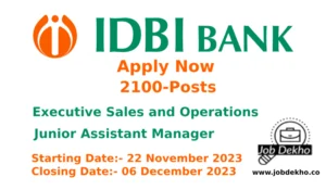 Read more about the article 2100 Posts in IDBI Bank 2023