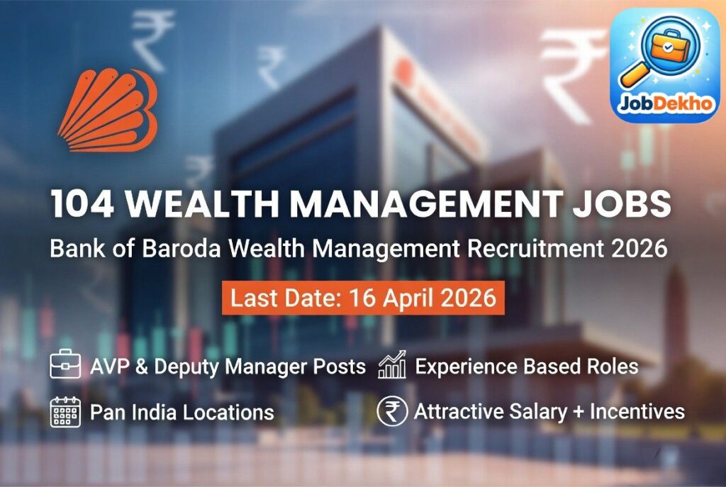 Bank of Baroda Wealth Management Recruitment 2026: 104 AVP & Deputy Manager Vacancies – Apply Online Now