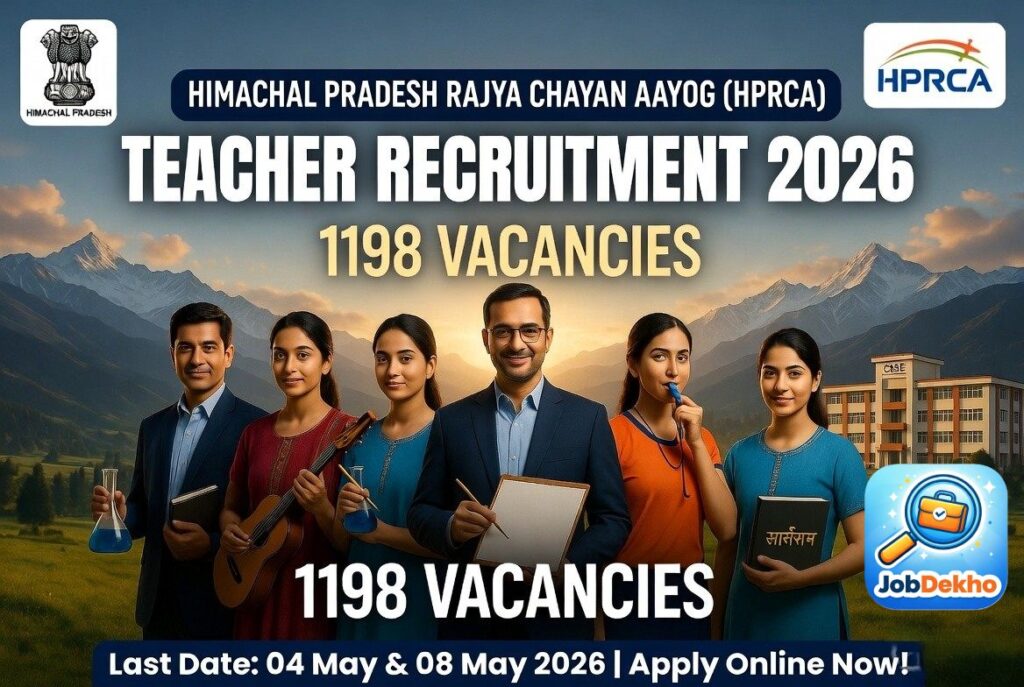 HPRCA Teacher Recruitment 2026: 1198 Vacancies for PGT & Other Teachers – Apply Online by 04 May & 08 May 2026