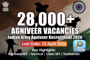 Indian Army Agniveer Recruitment 2026: 28,000+ Vacancies for Agniveer GD, Technical, Clerk & Tradesman – Apply by 10 April 2026