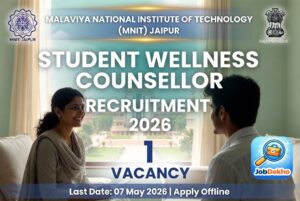MNIT Jaipur Student Wellness Counsellor Recruitment 2026: 1 Vacancy – Apply Offline by 07 May 2026