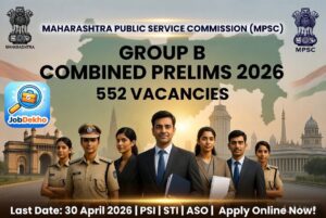 MPSC Group B Combined Prelims 2026: 552 Vacancies for PSI, STI & ASO – Apply Online by 30 April 2026!