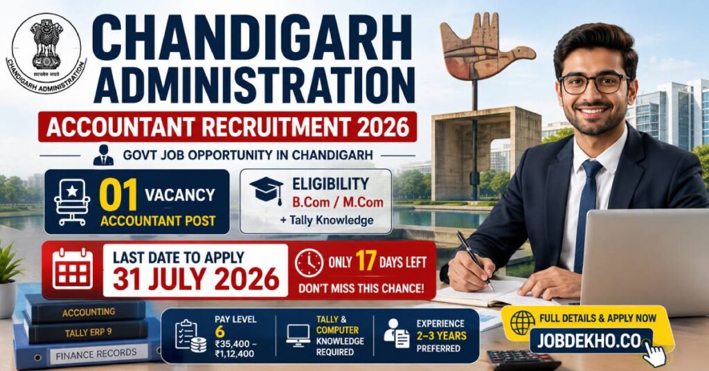 Chandigarh Administration Accountant Recruitment 2026 Apply Before 31 July