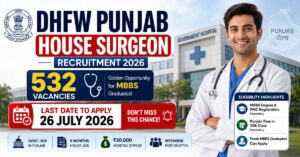 DHFW Punjab House Surgeon Recruitment 2026 Apply for 532 Medical Posts