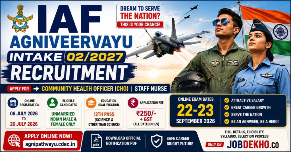 IAF Agniveervayu Intake 02/2027 Apply Online for Science & Other Streams