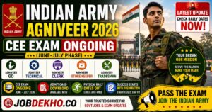 Indian Army Agniveer 2026 CEE Exam Ongoing (June-July Phase) & Rally Dates