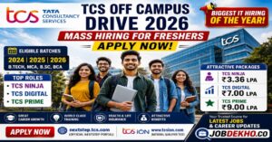 TCS Off-Campus Drive 2026 Mass Hiring for IT Freshers (Apply Online)