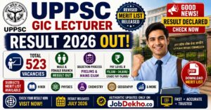 UPPSC GIC Lecturer Result 2026 Out: Download Merit List PDF