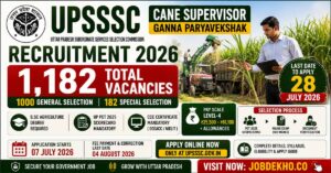 UPSSSC Cane Supervisor Recruitment 2026 Apply Online for 1,182 Posts