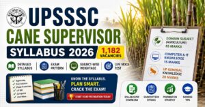 UPSSSC Cane Supervisor Syllabus 2026 & Exam Pattern (Mock Test)