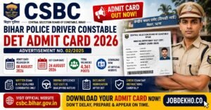 Bihar Police Driver DET Admit Card 2026 Out