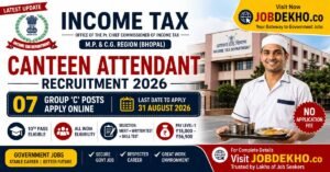 Income Tax Govt Job Alert 2026