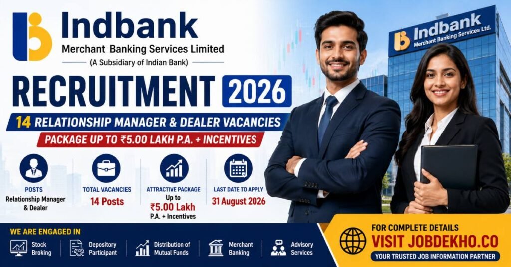 Indbank Banking & Stock Broking Jobs Alert 2026