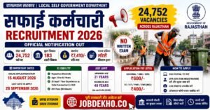 Rajasthan 24,752 Vacancies Safai Karmachari Bharti 2026