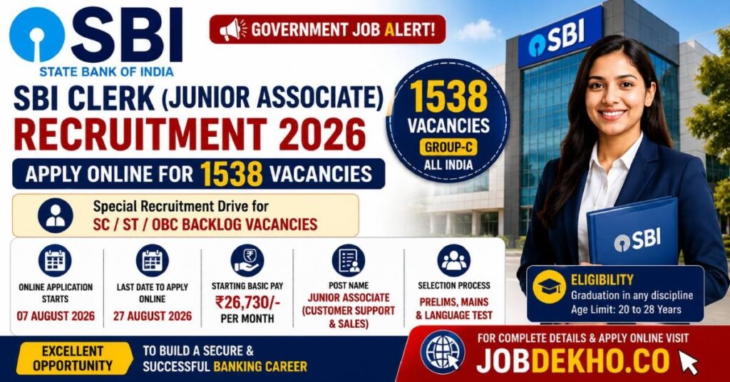 SBI Clerk Recruitment 2026
