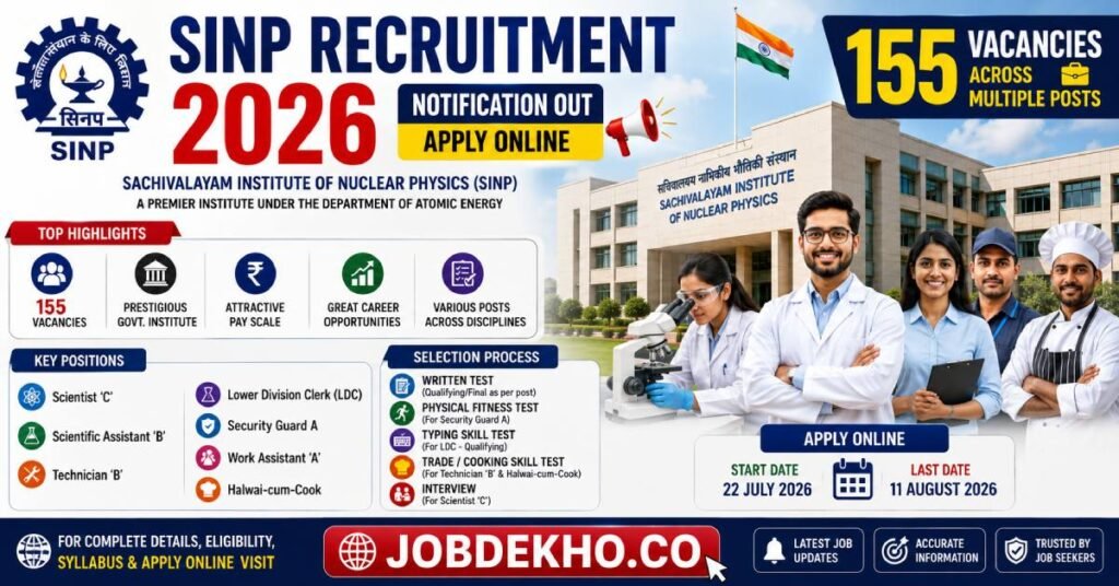 SINP Kolkata Vacancy 2026 Apply for 69 Posts