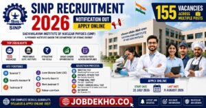 SINP Kolkata Vacancy 2026 Apply for 69 Posts