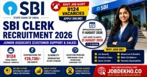 State Bank of India (SBI) invites online applications for 9124 Junior Associate