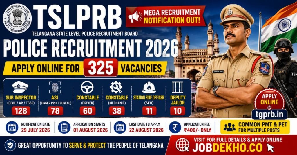 TSLPRB Recruitment 2026 Apply Online for 325 SI, ASI & PC
