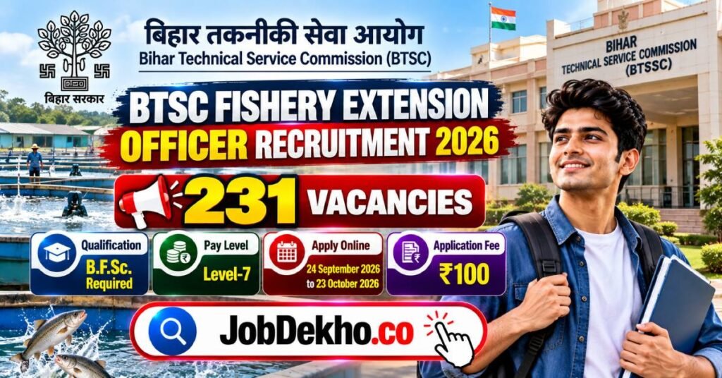 BTSC Fishery Extension Officer Recruitment 2026, 231 Posts