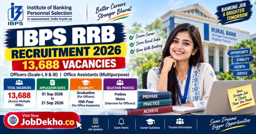 IBPS RRB Recruitment 2026 under CRP RRBs XV offers 13,688 indicative vacancie