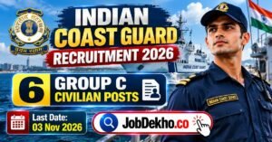 Indian Coast Guard Recruitment 2026 – 6 Group C Civilian Posts