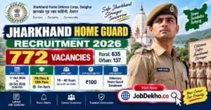 Jharkhand Home Guard Recruitment 2026, 772 Vacancies