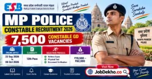 MP Police Constable Recruitment 2026, 7500 Posts