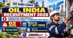 Oil India Recruitment 2026, Electrician & Associate Engineer Posts