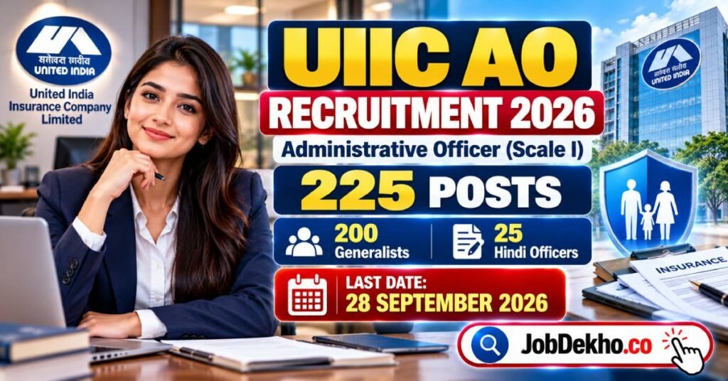 UIIC AO Recruitment 2026, 225 Posts