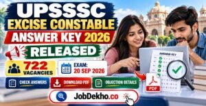 UPSSSC Excise Constable Answer Key 2026 Out Download PDF