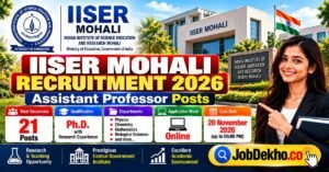 IISER Mohali Recruitment 2026, 21 Assistant Professor Posts
