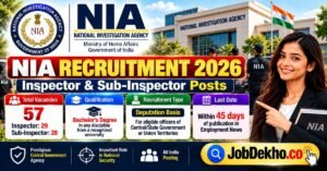 NIA Inspector and Sub-Inspector Recruitment 2026 deputation vacancy update